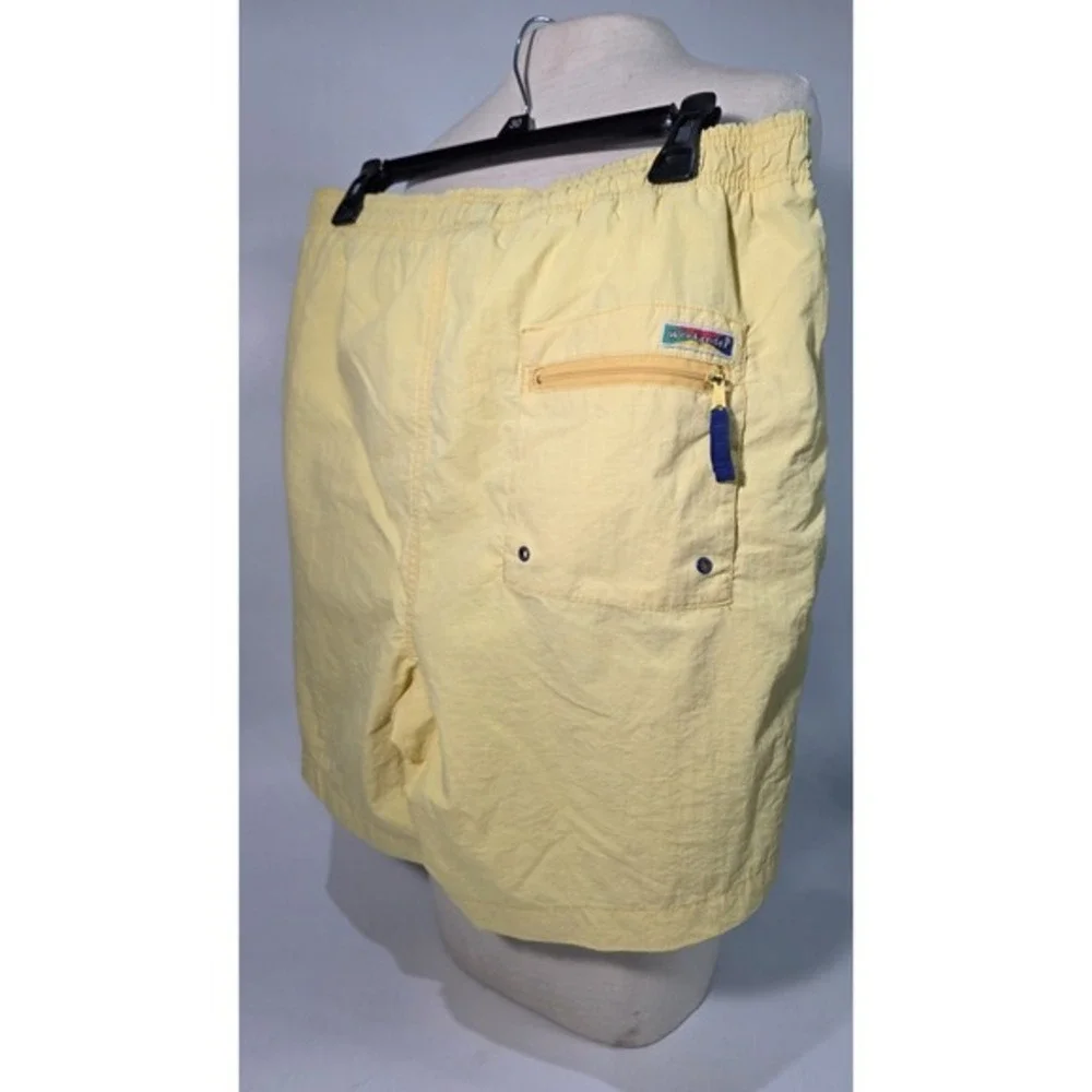 Vintage Weekender Brand Lined Mesh Bathing Suit Trunks‎ Shorts Yellow Mens Large